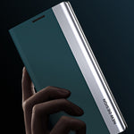 Til Samsung Galaxy A34 5G galvaniseret telefonetui PU-læder flip stander telefoncover