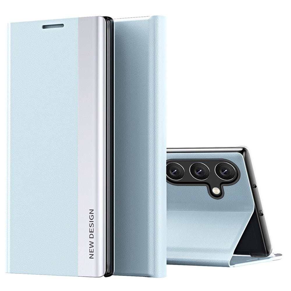 Til Samsung Galaxy A34 5G galvaniseret telefonetui PU-læder flip stander telefoncover