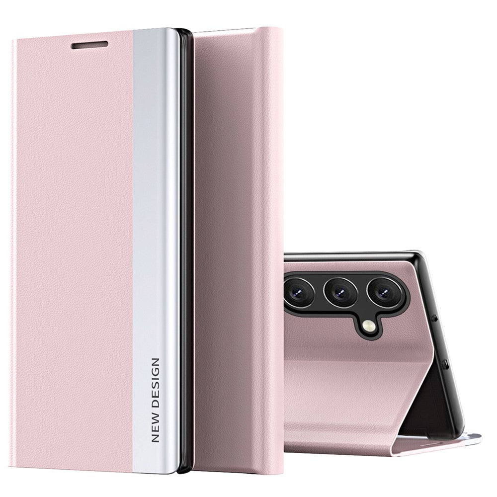 Til Samsung Galaxy A34 5G galvaniseret telefonetui PU-læder flip stander telefoncover