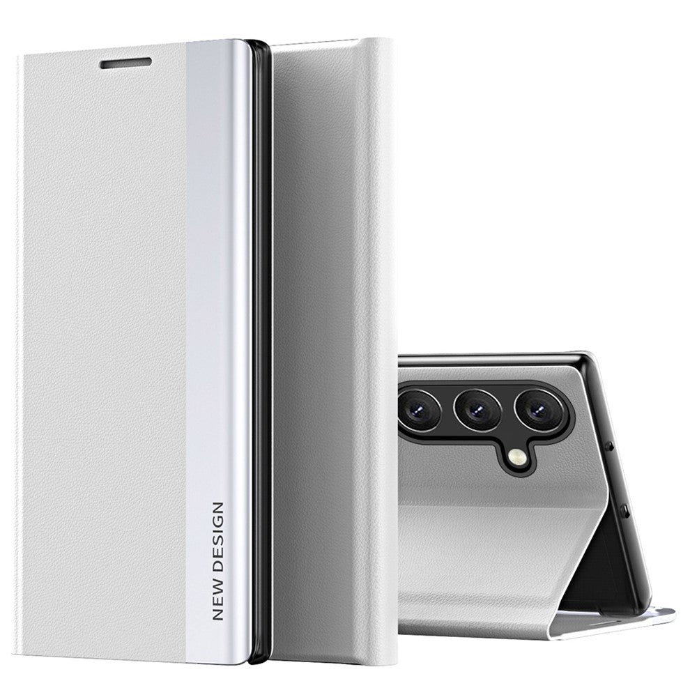 Til Samsung Galaxy A34 5G galvaniseret telefonetui PU-læder flip stander telefoncover