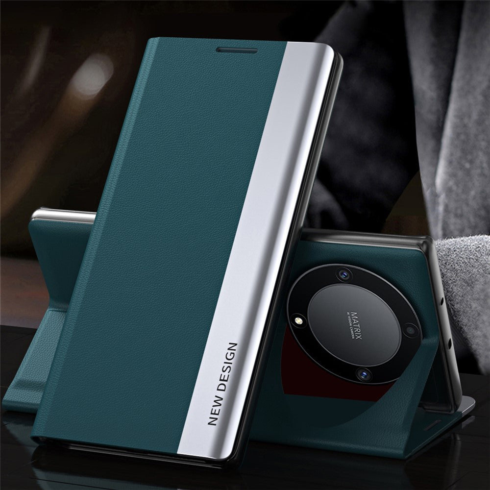 For Honor X9a 5G / Magic5 Lite 5G Electroplating PU Leather Flip Stand Phone Cover Phone Case