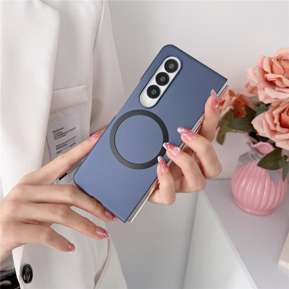 For Samsung Galaxy Z Fold3 5G Skin-touch Phone Cover Hard PC Magnetic Case