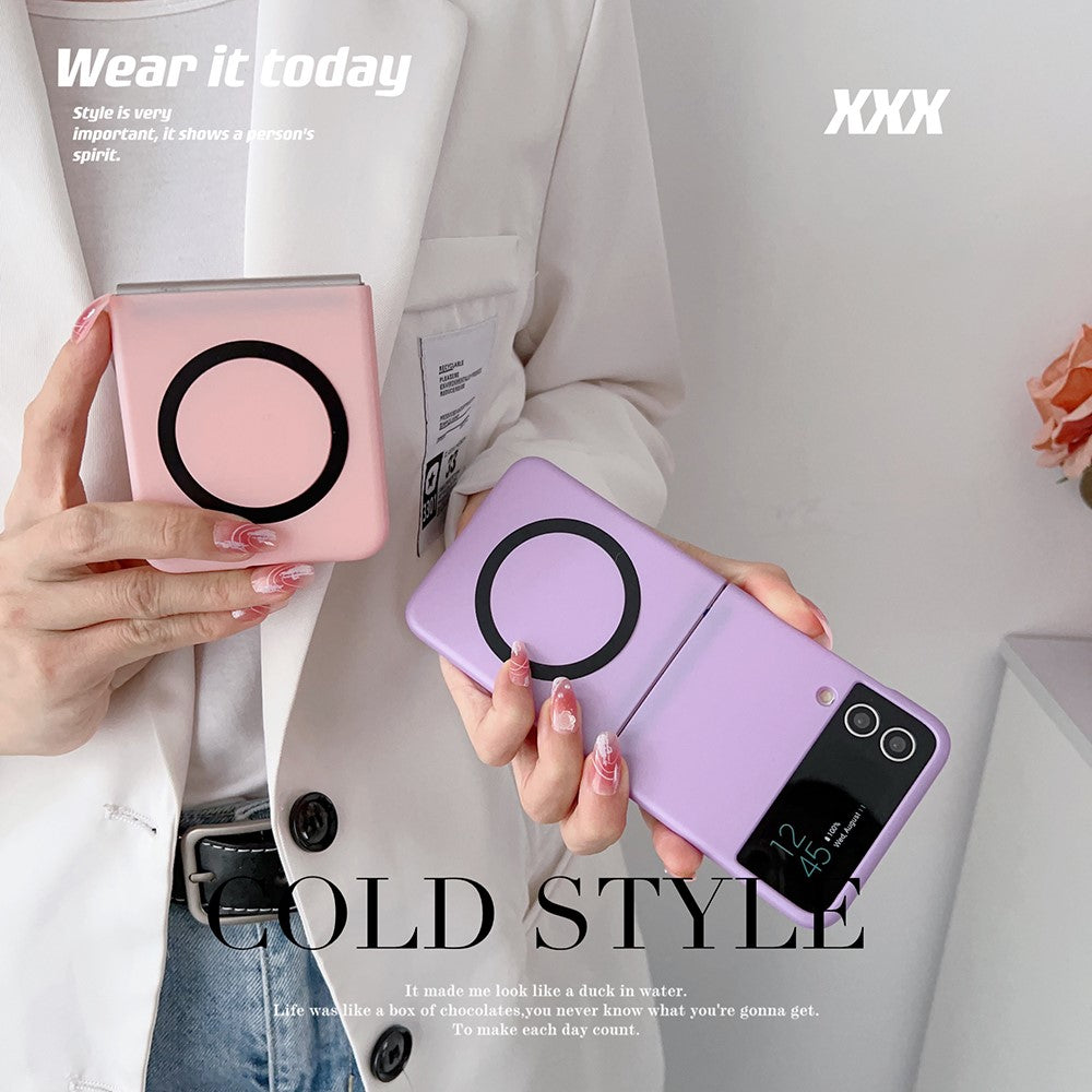 Phone Cover for Samsung Galaxy Z Flip3 5G Skin-touch Hard PC Case Magnetic Case