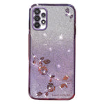 KADEM Slim-Fit-mobilcover med rhinstensdekor til Samsung Galaxy A33 5G, TPU-cover med gradientglitter og pudderblomst