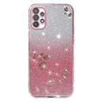 KADEM For Samsung Galaxy A32 5G / M32 5G TPU Cover Rhinestone Decor Flower Pattern  Gradient Glitter Powder Phone Case