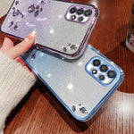 KADEM For Samsung Galaxy A32 5G / M32 5G TPU Cover Rhinestone Decor Flower Pattern  Gradient Glitter Powder Phone Case