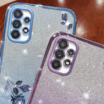 KADEM For Samsung Galaxy A32 5G / M32 5G TPU Cover Rhinestone Decor Flower Pattern  Gradient Glitter Powder Phone Case