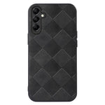 For Samsung Galaxy A24 4G (162.1 x 77.6 x 8.3mm) Phone Case Grid Texture PU Leather+PC+TPU Hybrid Phone Cover Shell