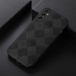 For Samsung Galaxy A24 4G (162.1 x 77.6 x 8.3mm) Phone Case Grid Texture PU Leather+PC+TPU Hybrid Phone Cover Shell