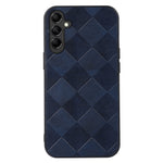 For Samsung Galaxy A24 4G (162.1 x 77.6 x 8.3mm) Phone Case Grid Texture PU Leather+PC+TPU Hybrid Phone Cover Shell