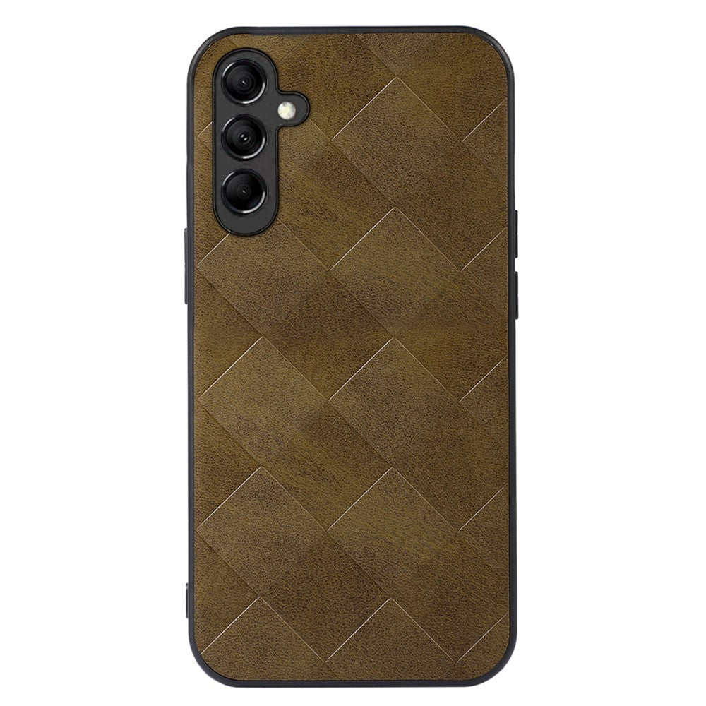 For Samsung Galaxy A24 4G (162.1 x 77.6 x 8.3mm) Phone Case Grid Texture PU Leather+PC+TPU Hybrid Phone Cover Shell