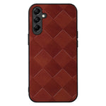 For Samsung Galaxy A24 4G (162.1 x 77.6 x 8.3mm) Phone Case Grid Texture PU Leather+PC+TPU Hybrid Phone Cover Shell