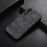 For Samsung Galaxy A24 4G (162.1 x 77.6 x 8.3mm) Phone Case Textured PU Leather Coated PC+TPU Protector Cover
