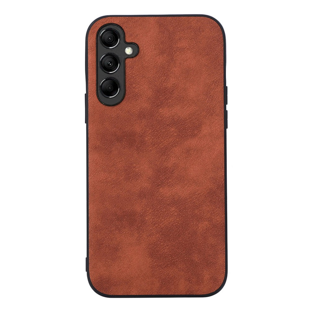 For Samsung Galaxy A24 4G (162.1 x 77.6 x 8.3mm) Phone Case Textured PU Leather Coated PC+TPU Protector Cover