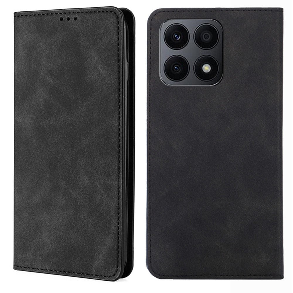 Til Honor X8a 4G Kortholder PU Læder Flip Cover Stativ Hud-venlig Følelse Mobiltelefon Cover