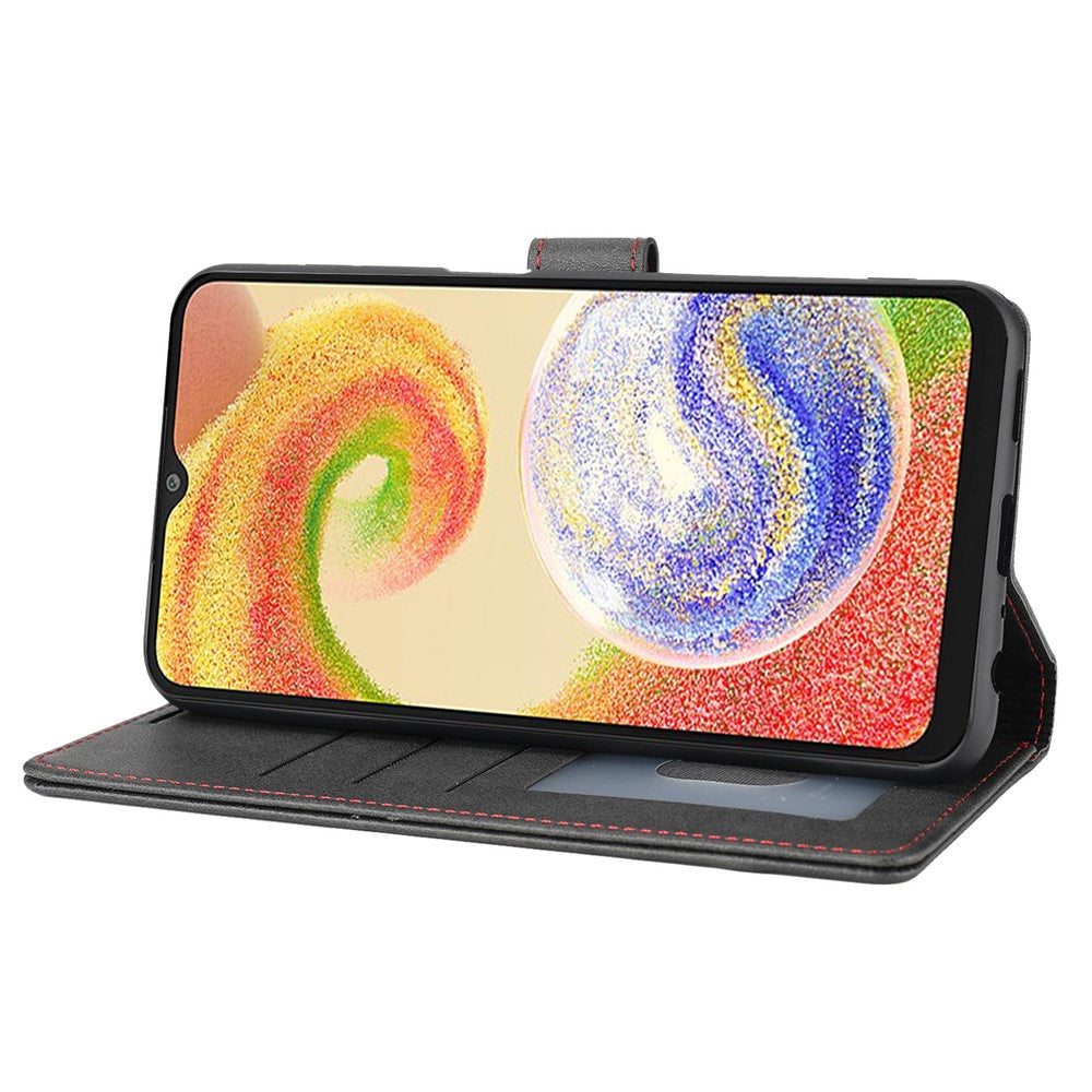 For Samsung Galaxy A04e 4G / F04 4G / M04 4G Horizontal Line PU Leather Flip Stand Case Wallet Cover