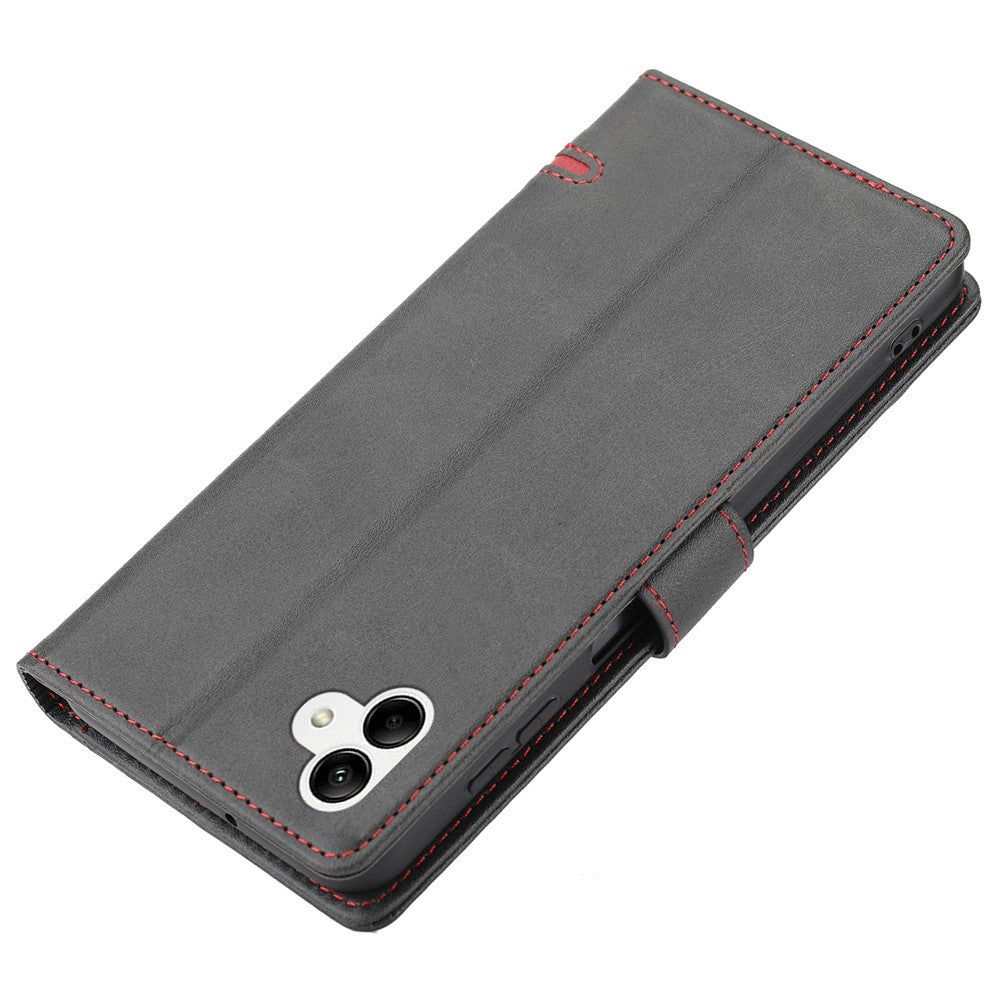 For Samsung Galaxy A04e 4G / F04 4G / M04 4G Horizontal Line PU Leather Flip Stand Case Wallet Cover