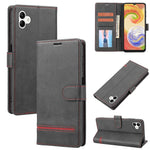 For Samsung Galaxy A04e 4G / F04 4G / M04 4G Horizontal Line PU Leather Flip Stand Case Wallet Cover