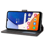 Samsung Galaxy A14 4G / 5G Horisontellt Linje Anti-fall Plånboksfodral PU Läder Flip Stativfodral