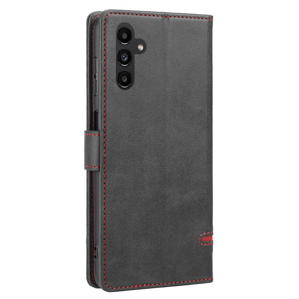 Samsung Galaxy A14 4G / 5G Horisontellt Linje Anti-fall Plånboksfodral PU Läder Flip Stativfodral