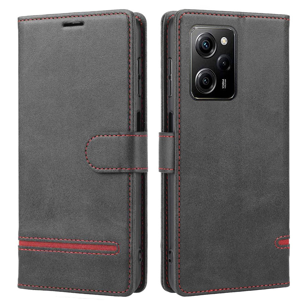 Horisontalt lædercover med linjestativ og tegnebog til Xiaomi Redmi Note 12 Pro 5G / Note 12 Pro Speed 5G / Poco X5 Pro 5G