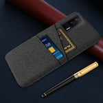 For Xiaomi Poco F5 Pro 5G / Redmi K60 Pro 5G / K60 5G Hard PC + Cloth Phone Case Protective Cover with 2 Card Slots