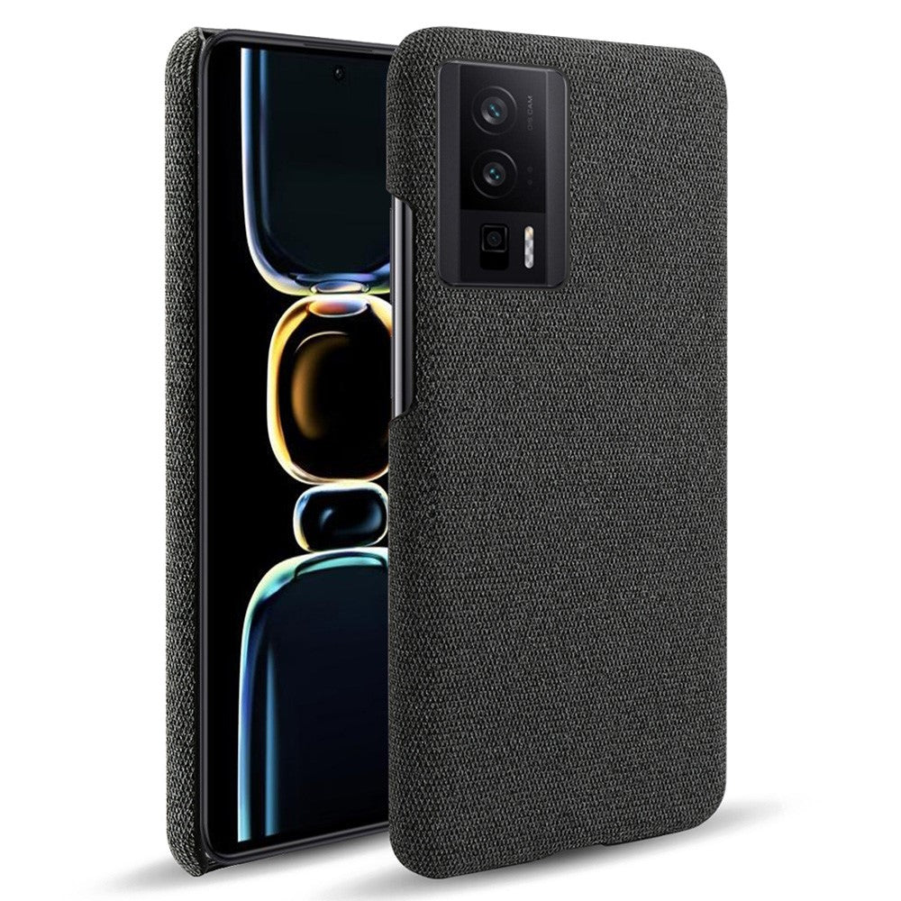 For Xiaomi Poco F5 Pro 5G / Redmi K60 Pro 5G / K60 5G Phone Case Solid Color Drop-proof Hard PC+Cloth Phone Cover