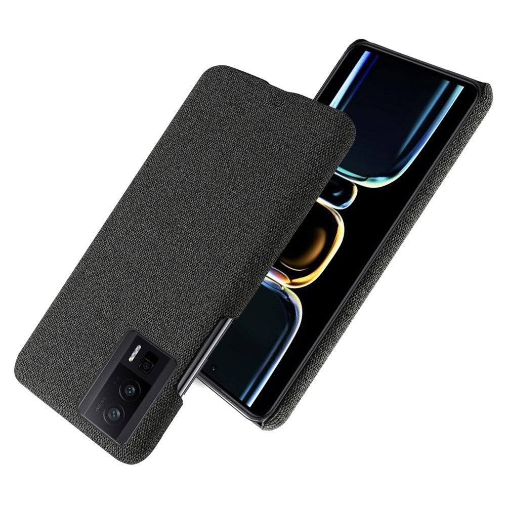 For Xiaomi Poco F5 Pro 5G / Redmi K60 Pro 5G / K60 5G Phone Case Solid Color Drop-proof Hard PC+Cloth Phone Cover