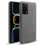 For Xiaomi Poco F5 Pro 5G / Redmi K60 Pro 5G / K60 5G Phone Case Solid Color Drop-proof Hard PC+Cloth Phone Cover