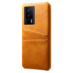 For Xiaomi Poco F5 Pro 5G / Redmi K60 Pro 5G / K60 5G PU Leather + Hard PC Phone Case Dual Card Holder Ultra Thin Protective Shell Cover