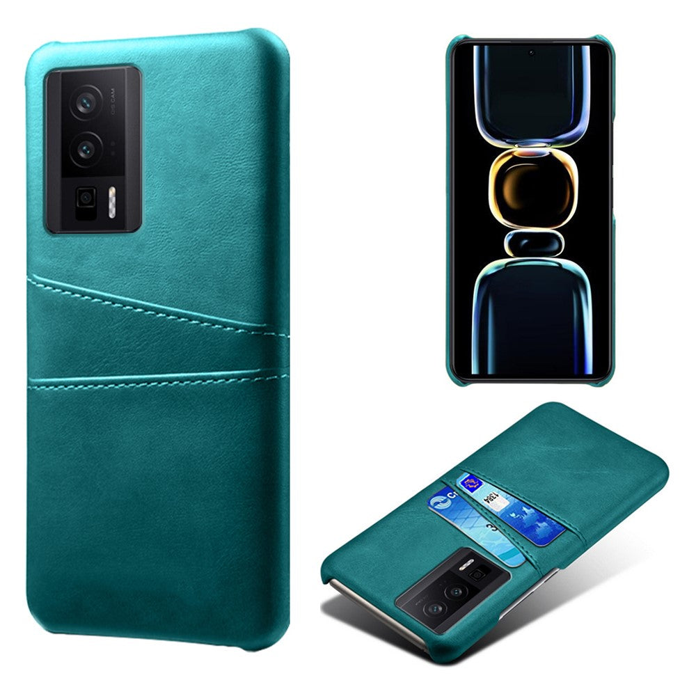 For Xiaomi Poco F5 Pro 5G / Redmi K60 Pro 5G / K60 5G PU Leather + Hard PC Phone Case Dual Card Holder Ultra Thin Protective Shell Cover