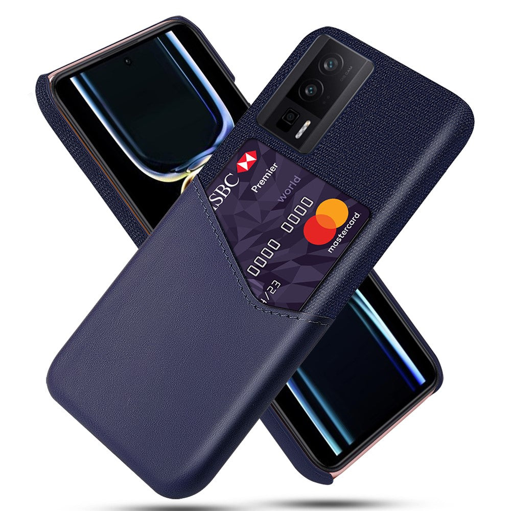 Xiaomi Poco F5 Pro 5G / Redmi K60 Pro 5G / K60 5G PU-läderbelagt PC-korthållarskal Tygtextur Halkfri mobilskal