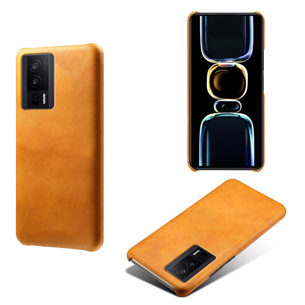 For Xiaomi Poco F5 Pro 5G / Redmi K60 Pro 5G / K60 5G PU Leather Coated PC Phone Case Calf Texture Shockproof Cover