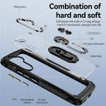 For Samsung Galaxy A54 5G Ring Kickstand Phone Case Alloy Lens Frame PC + TPU Protective Cover