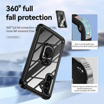 For Samsung Galaxy A54 5G Ring Kickstand Phone Case Alloy Lens Frame PC + TPU Protective Cover