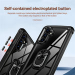 For Samsung Galaxy A54 5G Ring Kickstand Phone Case Alloy Lens Frame PC + TPU Protective Cover
