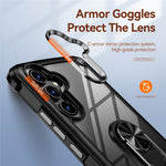 For Samsung Galaxy A54 5G Ring Kickstand Phone Case Alloy Lens Frame PC + TPU Protective Cover