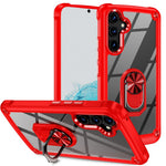 For Samsung Galaxy A54 5G Ring Kickstand Phone Case Alloy Lens Frame PC + TPU Protective Cover