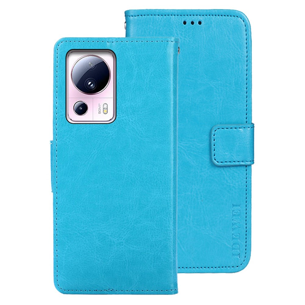 IDEWEI För Xiaomi 13 Lite / Civi 2 5G Anti-fingeravtrycksskal mobilskal Stativ PU-läder Crazy Horse Texture Plånboksfodral Flipfodral
