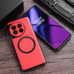 Magnetic Charger Case for OnePlus 11 5G PU Leather Coated TPU+PC Phone Back Cover