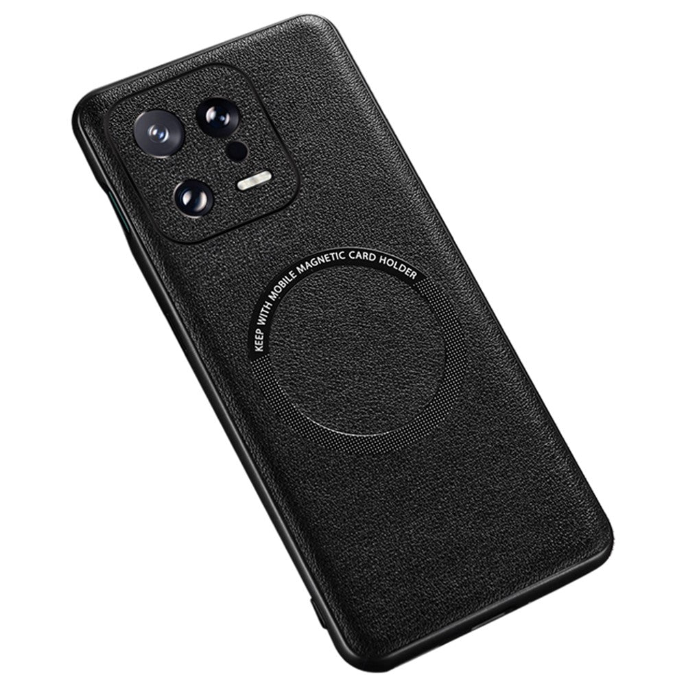 Xiaomi 13 5G PU-läderbelagt TPU+PC-fodral Magnetiskt fodral med laddare mobilfodral
