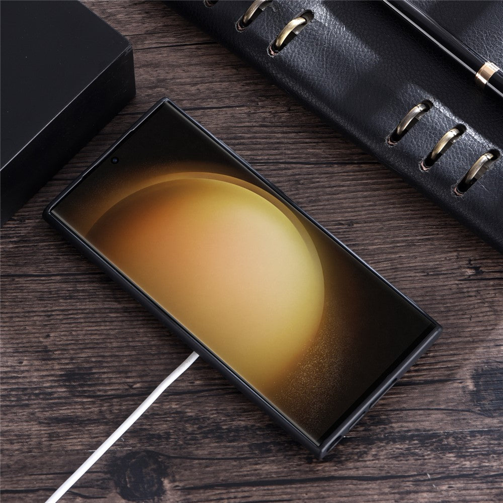 For Samsung Galaxy S23 PU Leather Coated TPU+PC Case Phone Back Cover Magnetic Case