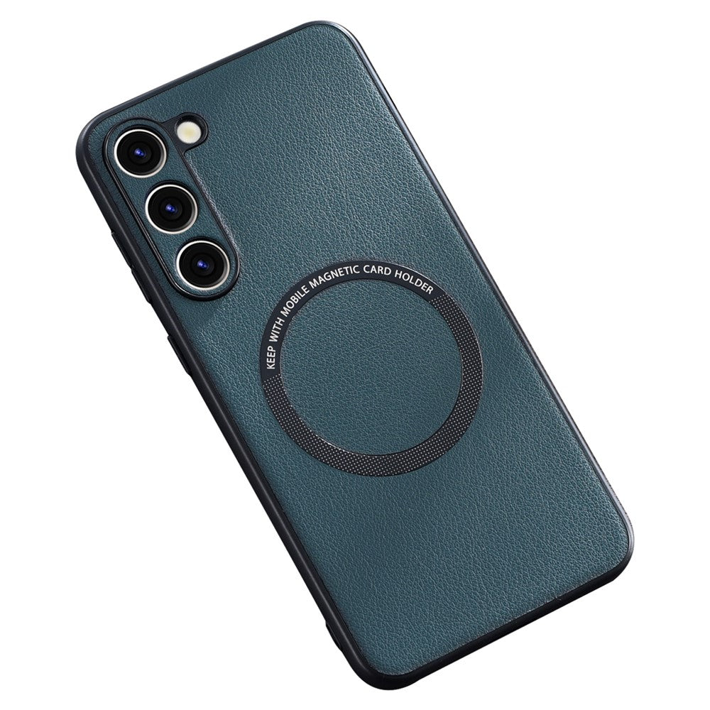 For Samsung Galaxy S23 PU Leather Coated TPU+PC Case Phone Back Cover Magnetic Case