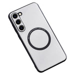 For Samsung Galaxy S23 PU Leather Coated TPU+PC Case Phone Back Cover Magnetic Case