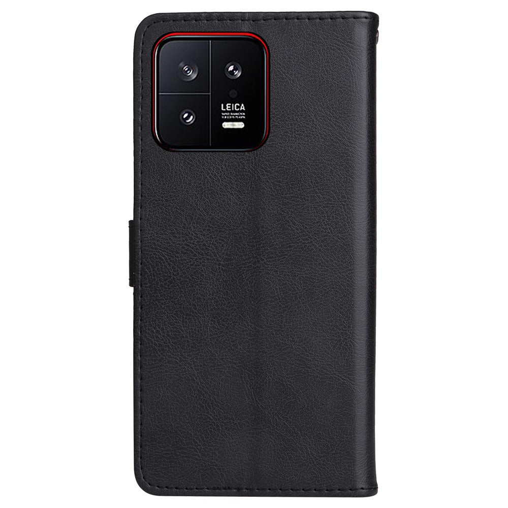 KT Läder Series-2 för Xiaomi 13 5G Enfärgat mobilfodral i PU-läder med plånbok och rem