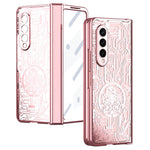 For Samsung Galaxy Z Fold4 5G Mechanical Legend Series Electroplating Phone Case Hard PC Shockproof Cover with Tempered Glass Film