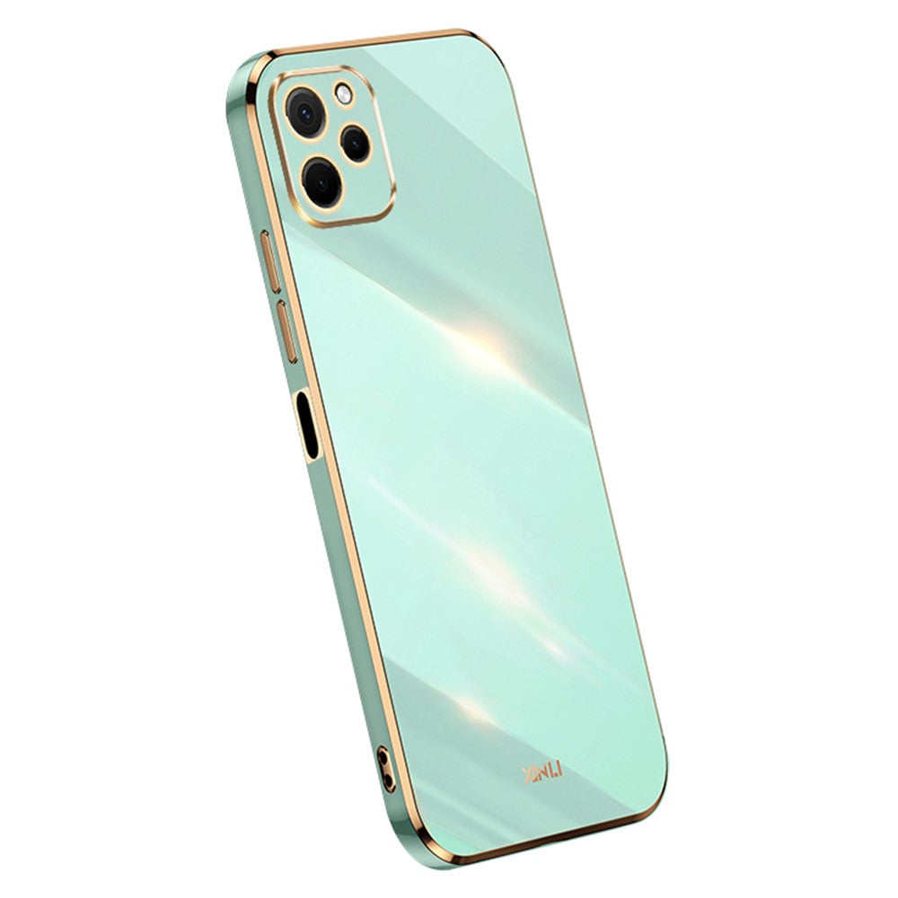 XINLI För Huawei Nova Y61 4G Galvaniserad Ram mobilskal TPU-skydd med Kameralinsskydd