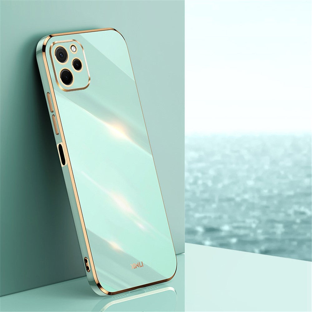 XINLI For Huawei nova Y61 4G Electroplating Frame Phone Case TPU Cover with Camera Lens Protection