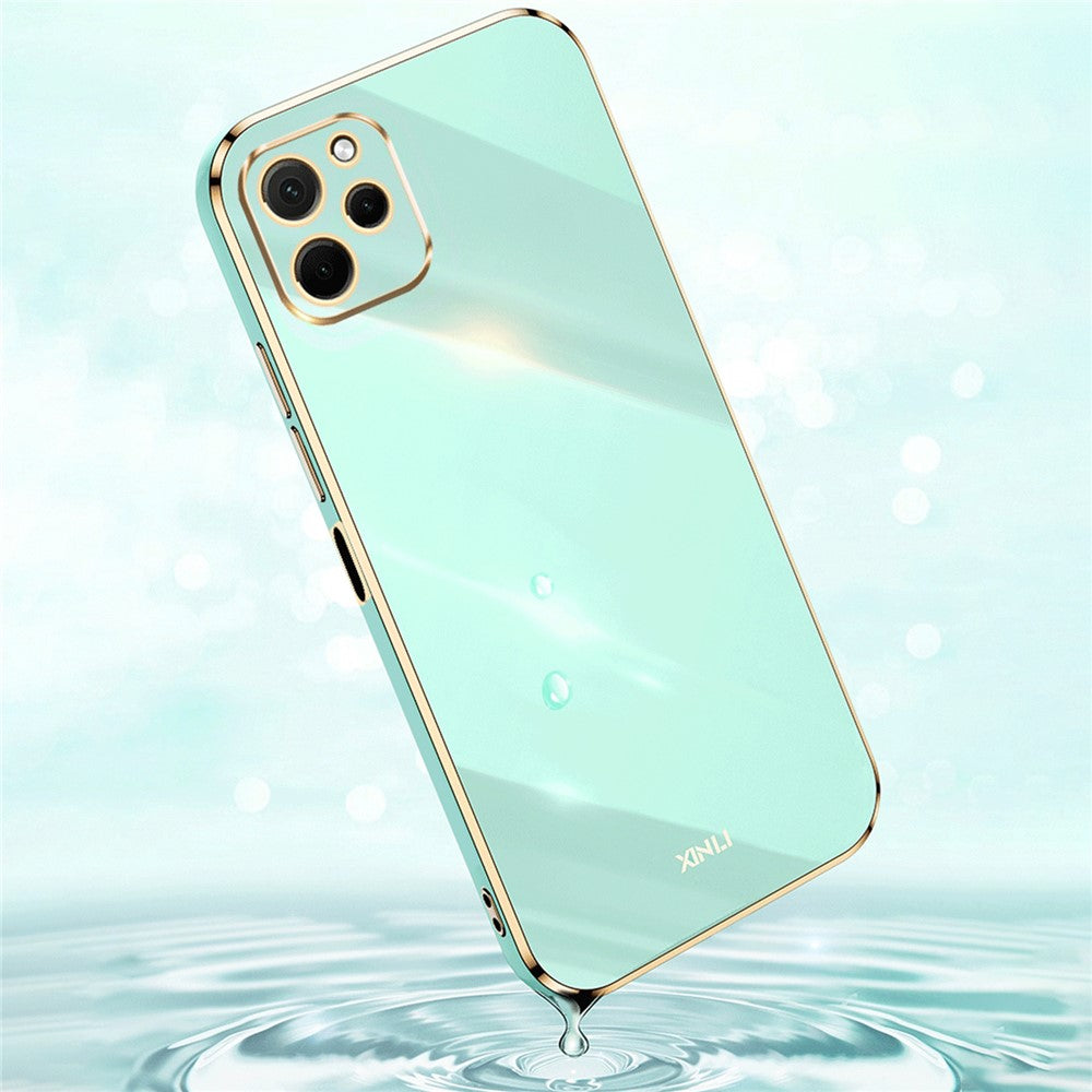 XINLI For Huawei nova Y61 4G Electroplating Frame Phone Case TPU Cover with Camera Lens Protection