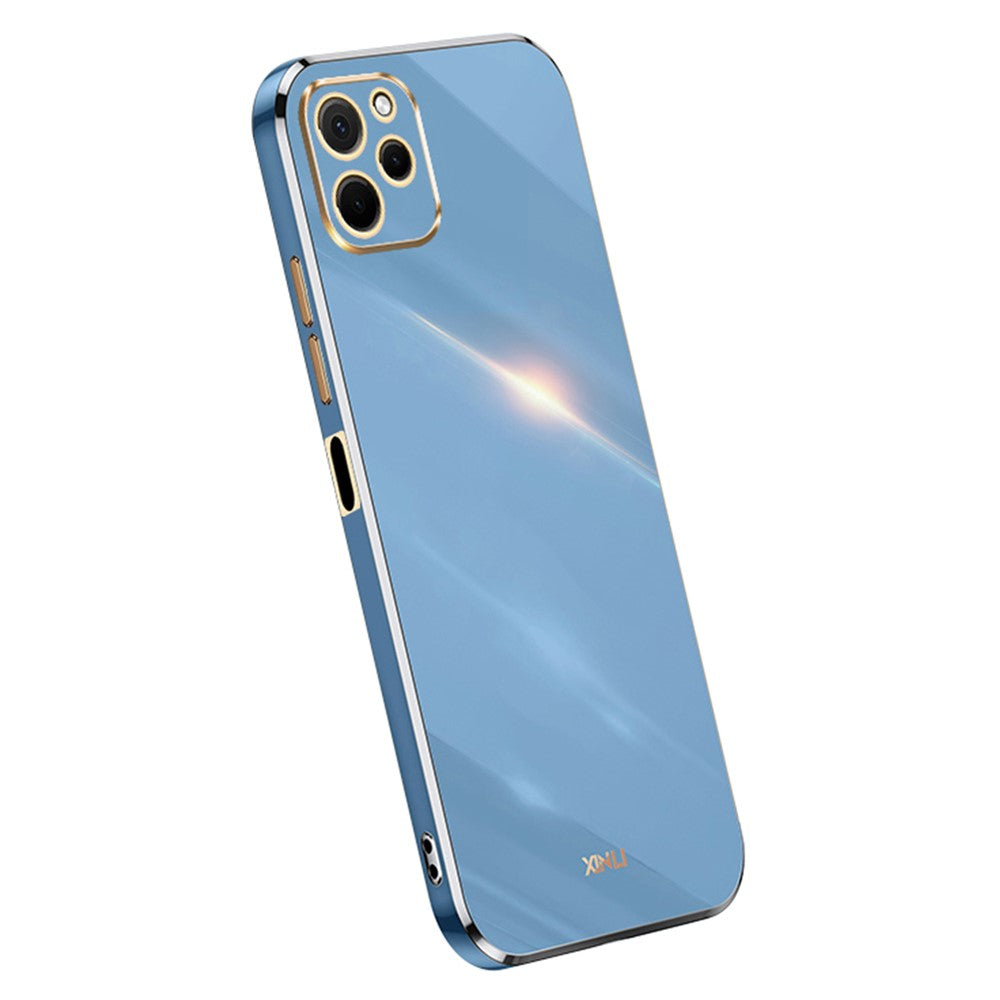 XINLI För Huawei Nova Y61 4G Galvaniserad Ram mobilskal TPU-skydd med Kameralinsskydd
